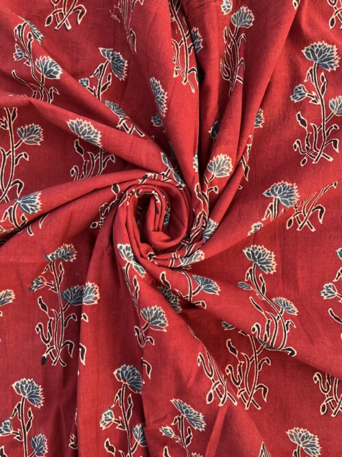 Suryamani Bloom Ajrakh Hand Block Cotton Fabric