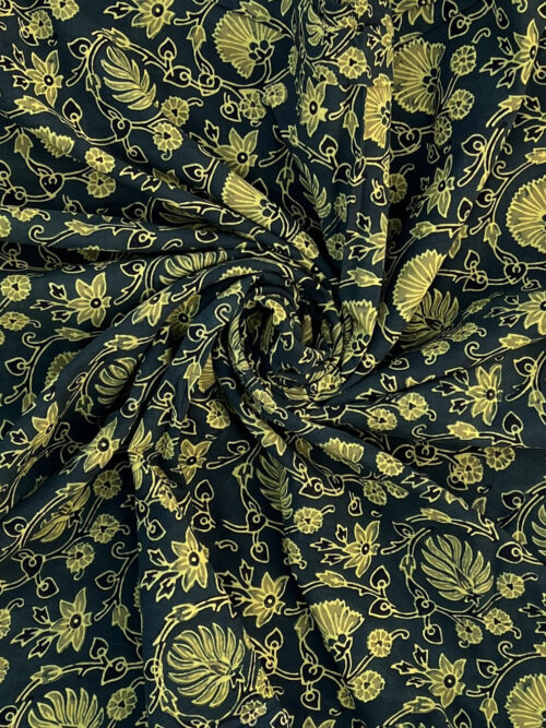 Midnight Mustard Ajrakh Hand Block Cotton