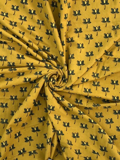 Haldi Kamal Ajrakh Hand Block Cotton