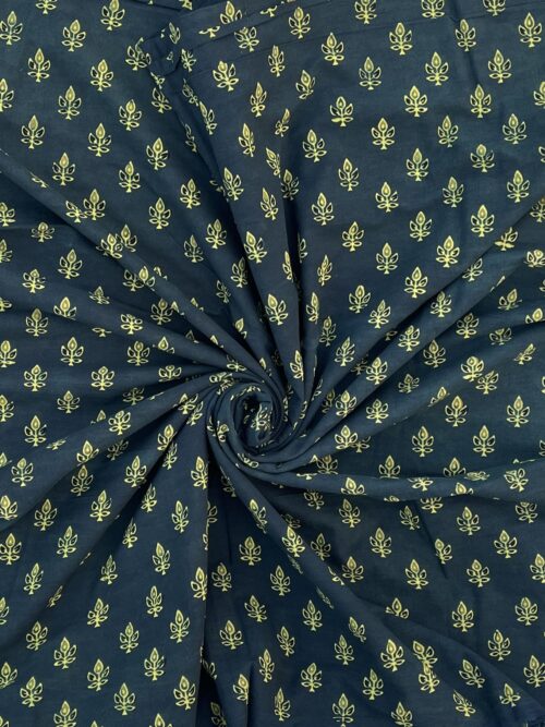 Kaala Kanak Flower Ajrakh Hand Block Cotton