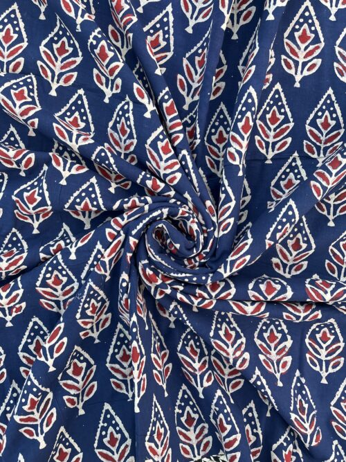 Neel Kamal Ajrakh Hand Block Cotton Fabric