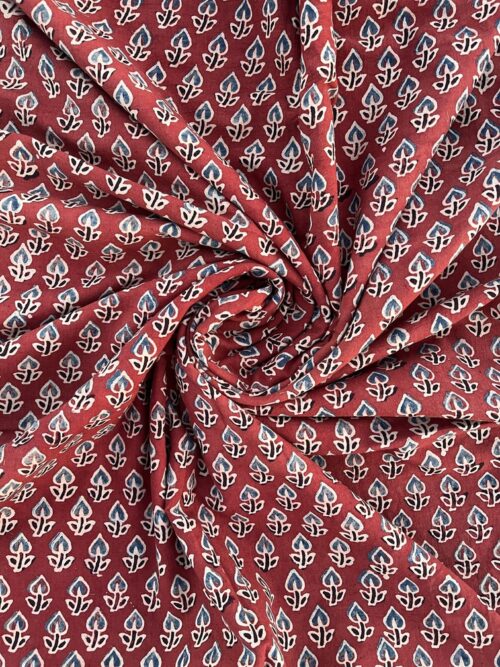 Crimson Aakash Patra Ajrakh Hand Block Cotton Fabric