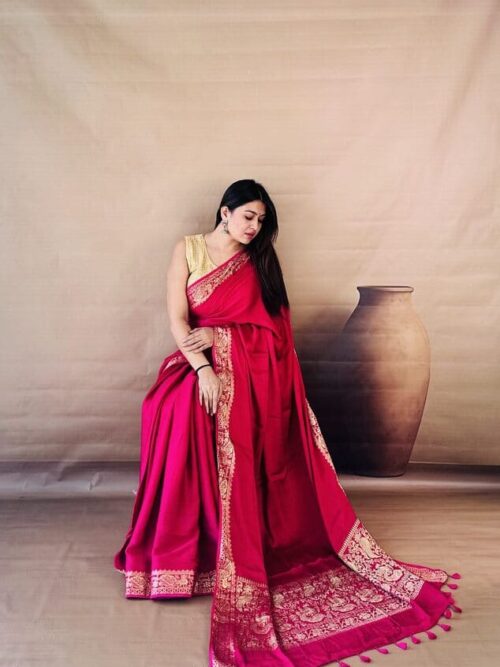 Vibrant Magenta Pink Dola Silk