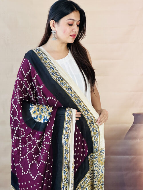 Mulberry Modal Silk Shibori Dupatta
